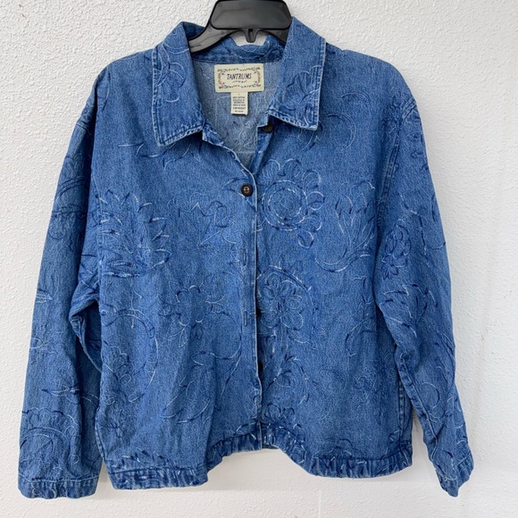 Vintage Floral Sewn Denim Jacket